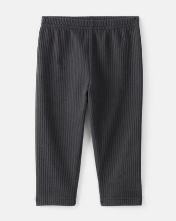 Baby Girl Pull-On Stretch Cozy Leggings - Black, 