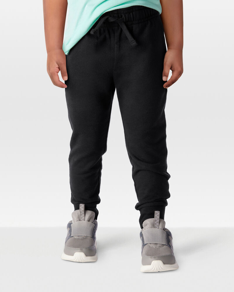 Toddler 2-Pack Pull-On Drawstring Joggers - Grey/Black, image 9 of 13 slides