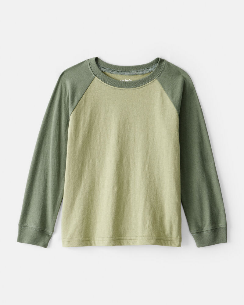 Toddler Boy Long-Sleeve Raglan Tee - Green, image 1 of 3 slides