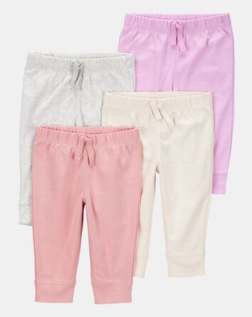 Baby Girl 4-Pack Pull-On Pants, 