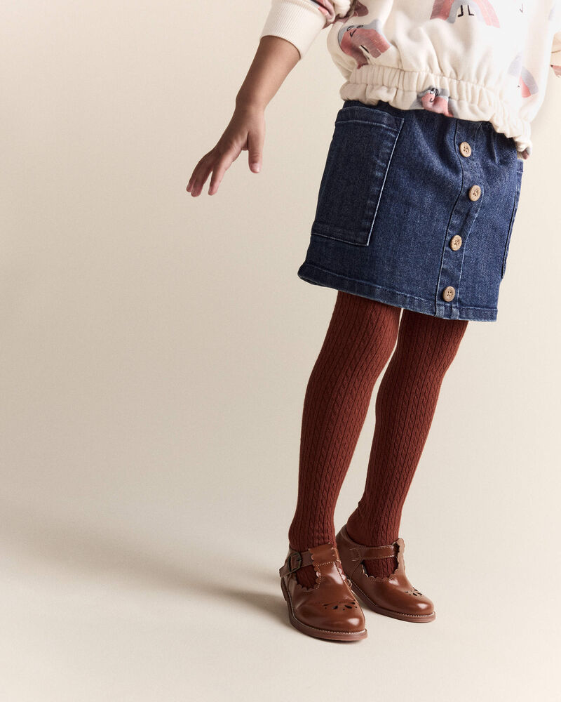 Toddler Girl Denim Skirt with Otter Pockets - Blue, image 1 of 6 slides