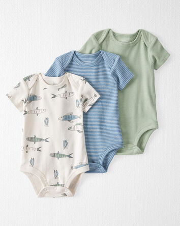 Baby 3-Pack Organic Cotton Bodysuits, 