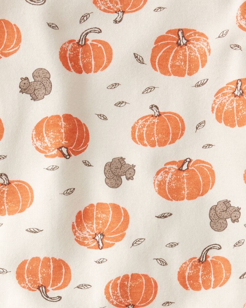 Baby Organic Cotton Pajamas in Harvest Pumpkins Print, image 3 of 4 slides