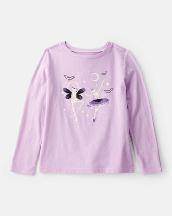 Girls Skeleton Long-Sleeve Graphic Tee - Purple, 