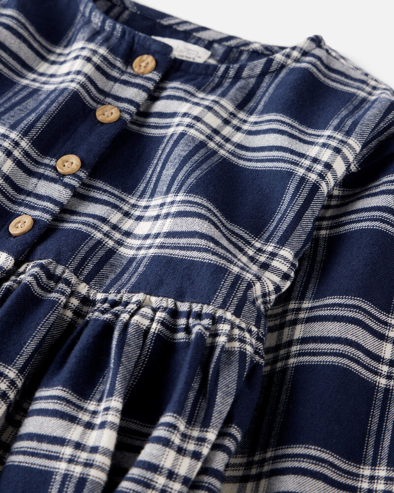 Toddler Girl Organic Cotton Flannel Dress , image 4 of 6 slides