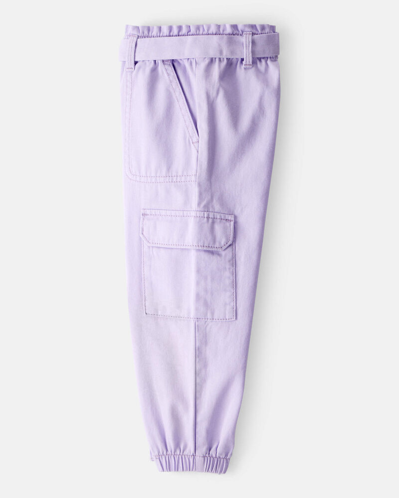 Toddler Girl Cotton Cargo Joggers - Purple, image 5 of 7 slides