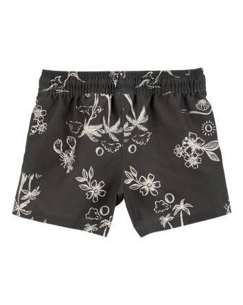 Toddler Boy Palm Tree Swim Trunks, 