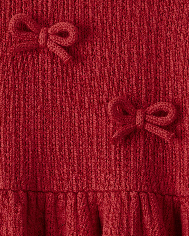 Toddler Girl Organic Cotton Sweater Knit Dress, image 4 of 5 slides