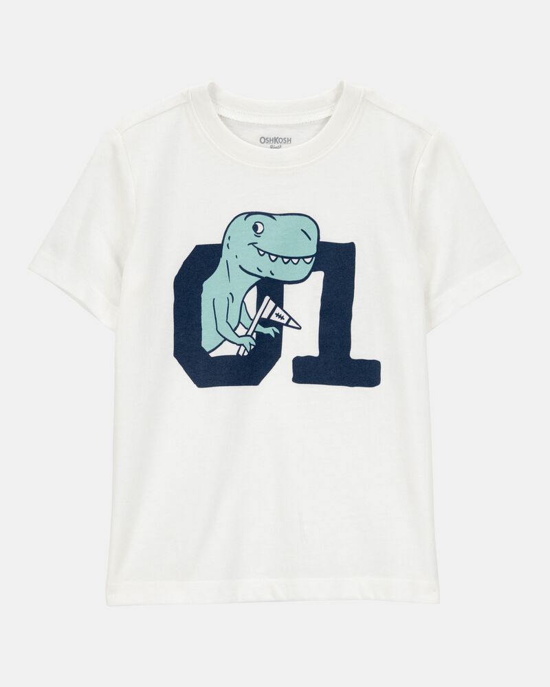 Toddler Dino Short-Sleeve Graphic Tee - Ivory, image 1 of 3 slides