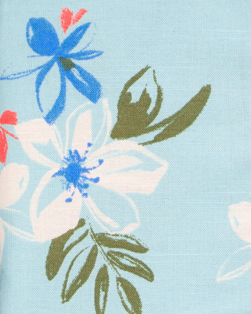 Baby 3-Piece Tropical Button-Down Shirt & Chambray Short Set, image 2 of 3 slides