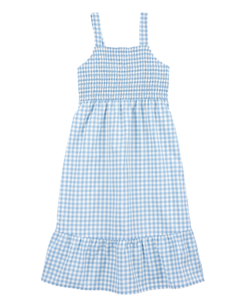 Kid Gingham Sleeveless Dress - Blue, 