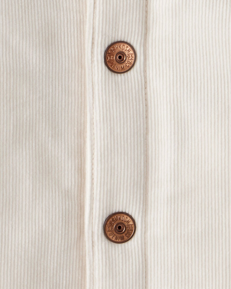 Toddler Girl Corduroy Long-Sleeve Fashion Jacket - White, image 3 of 4 slides