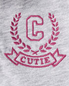 Baby Varsity Polo Bodysuit Dress - Grey, image 4 of 5 slides