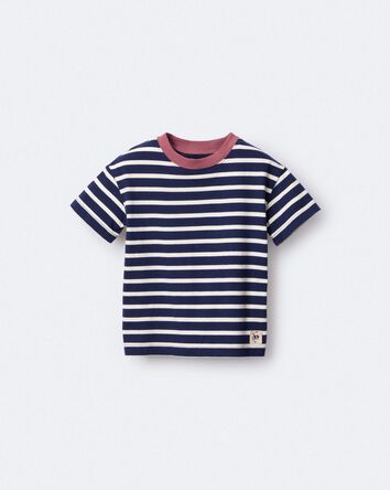 Toddler Striped Short-Sleeve Relaxed Subway Tee - Navy, 