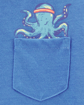 Toddler Boy 2-Piece Octopus Print Loose Fit Pajamas, 