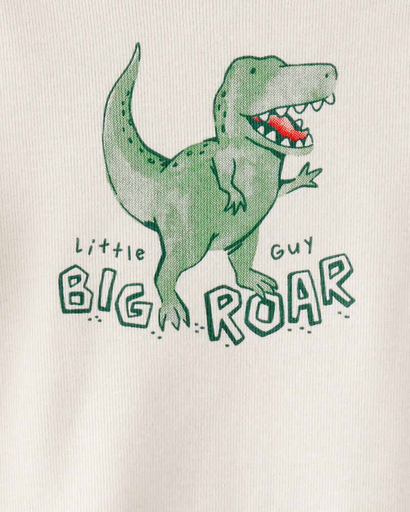 Baby 3-Piece "Little Guy Big Roar" Dinosaur Jacket Outfit Set - Green/Ivory, image 3 of 4 slides