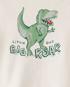 Baby 3-Piece "Little Guy Big Roar" Dinosaur Jacket Outfit Set - Green/Ivory, image 3 of 4 slides