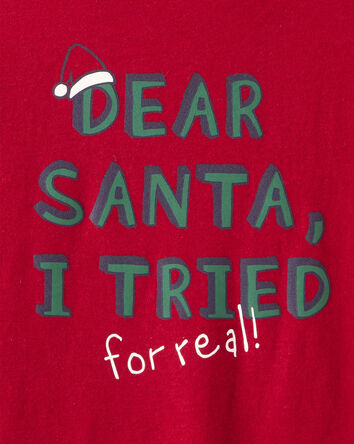 Kid Christmas Santa Long-Sleeve Graphic Tee - Red, 