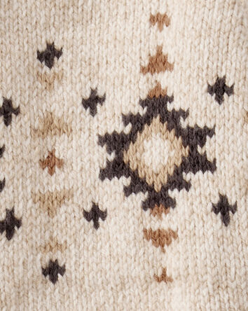 Baby Boy Southwestern Zip-Up Sweater - Ivory, 
