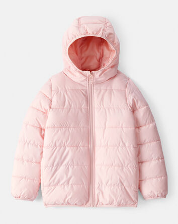Kid Packable Hooded Puffer Jacket - Pink, 