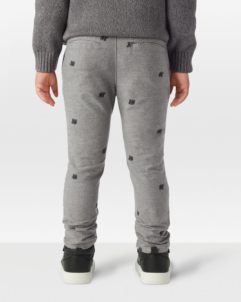 Toddler Boy Bear Print Dress Pants - Grey, image 4 of 6 slides