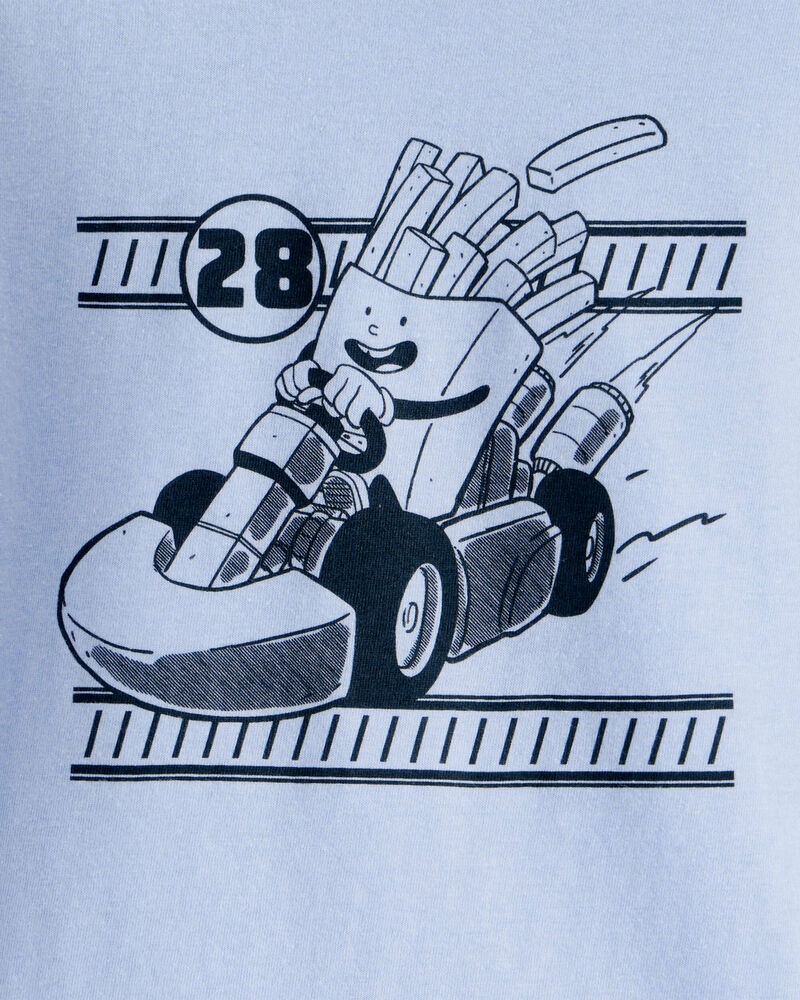 Toddler Boy Racing French Fries Long-Sleeve Graphic Tee - Blue, image 2 of 3 slides