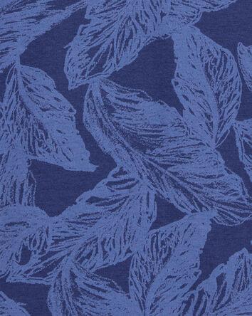 Kid Leaf Print Short-Sleeve Polo - Navy, 