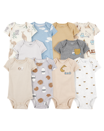 Baby 10-Pack Short-Sleeve Bodysuits, 
