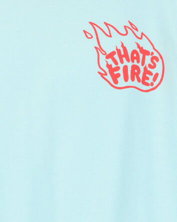 Boys That's Fire Short-Sleeve Graphic Tee - Turquoise, 