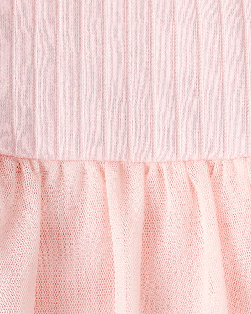 Baby Girl 2-Piece Ribbed Tutu Bodysuit Pant Set - Pink, image 2 of 3 slides