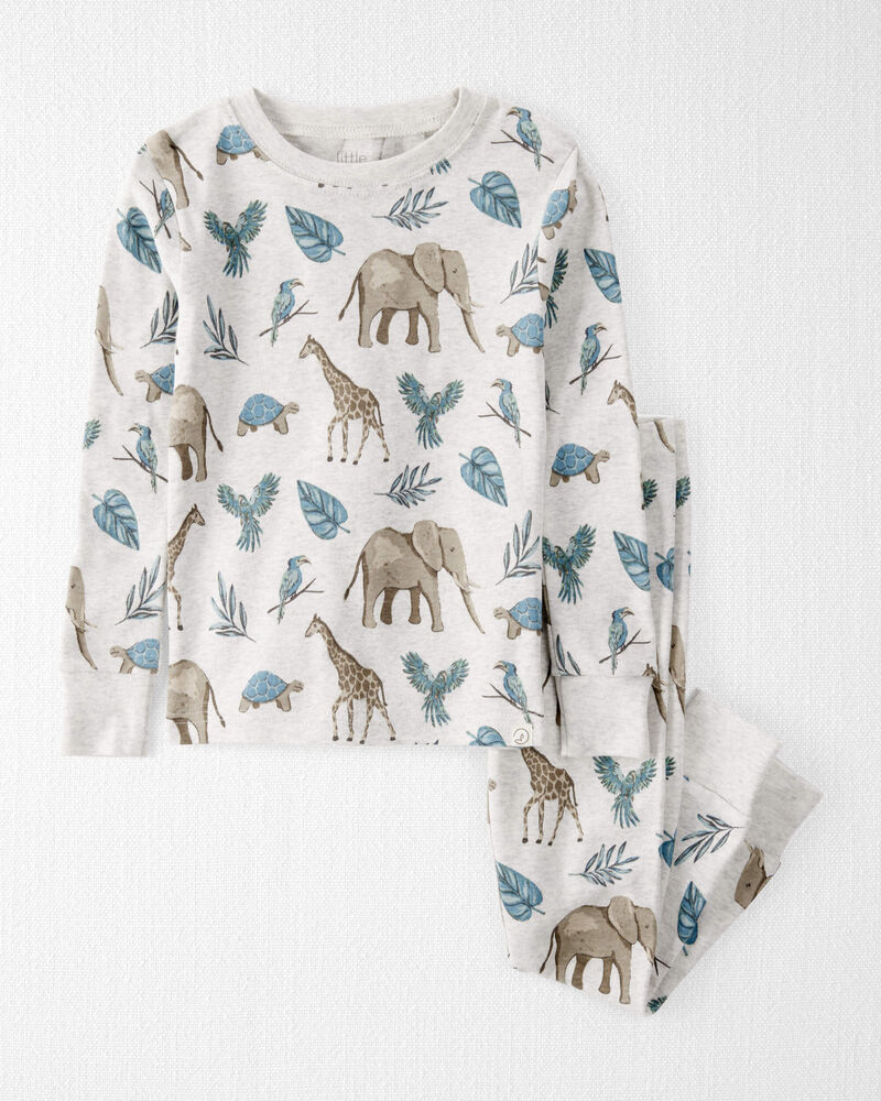Toddler Safari Print Organic Cotton 2-Piece Pajamas, image 1 of 4 slides