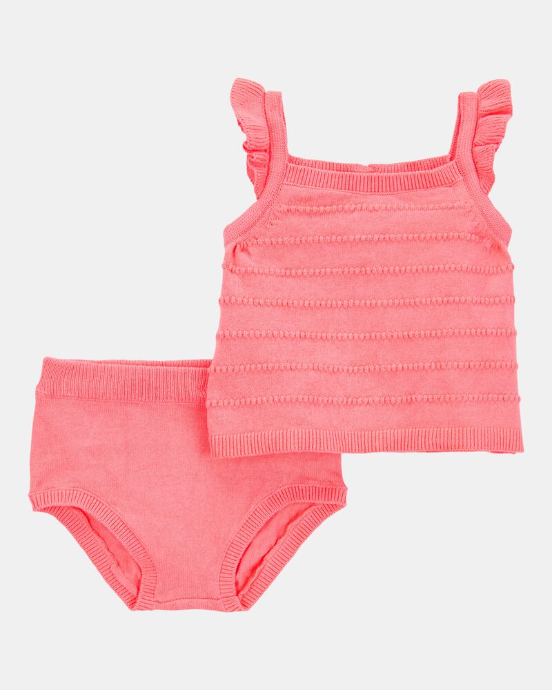 Baby Girl 2-Piece Sweater Knit Tank & Diaper Cover Set, image 1 of 3 slides