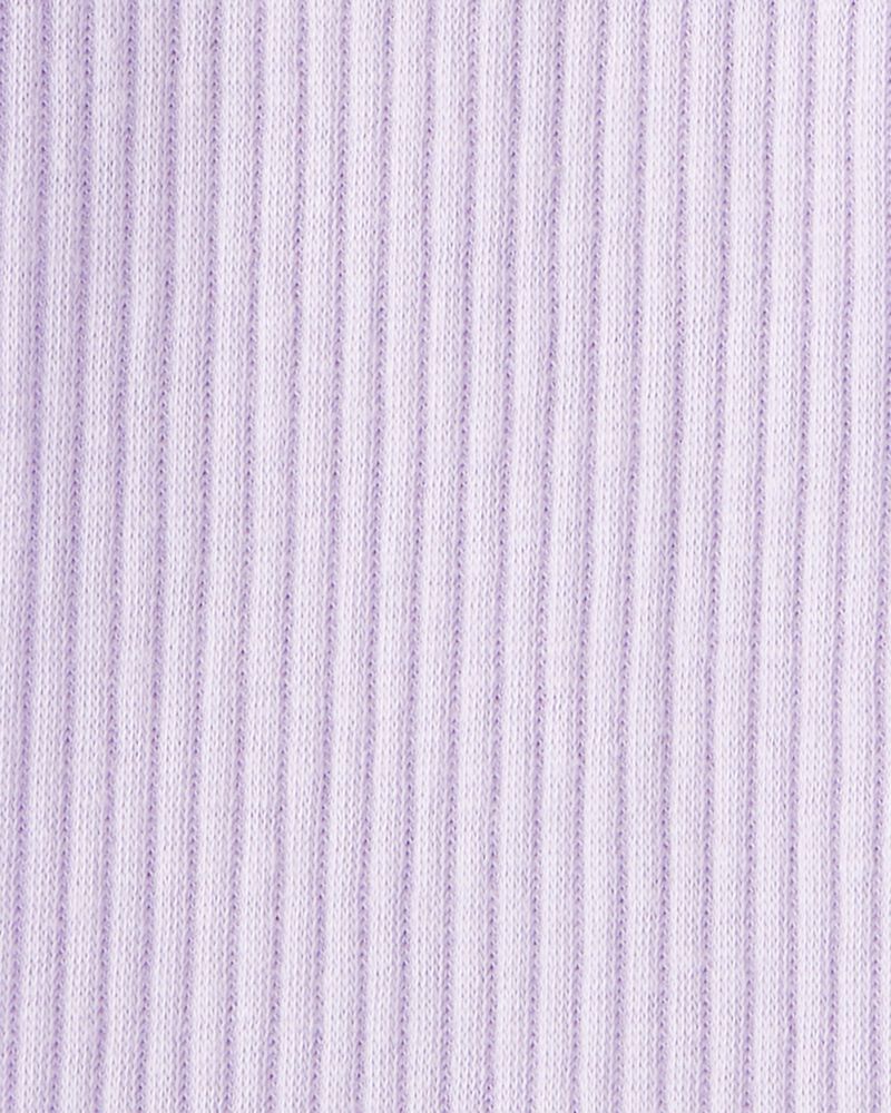 Toddler Girl 2-Piece Winter Print Top & Stretch Rib Leggings Set - Cream/Purple, image 6 of 6 slides