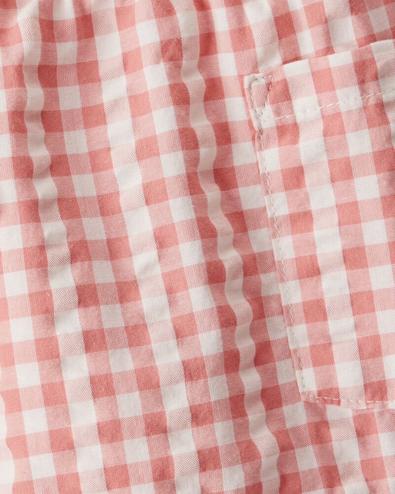 Toddler Gingham Shorts Made With Organic Cotton, image 4 of 7 slides