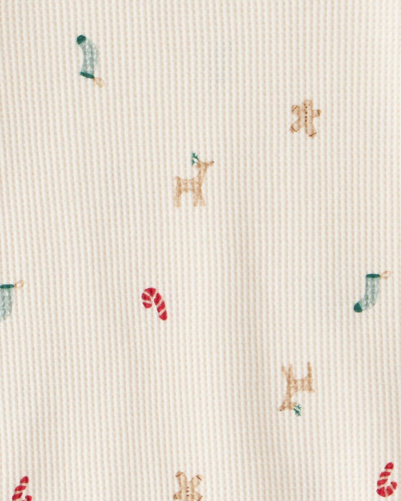 Baby Christmas Cotton Snug Fit 4-Piece Pajamas - Red/White, image 3 of 5 slides