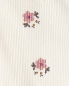 Toddler Girl Quilted Quarter-Zip & Floral Legging Set - Cream, image 4 of 5 slides