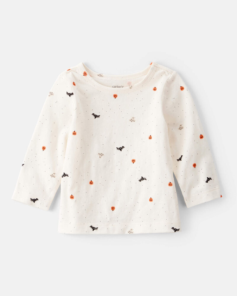 Baby Girl 3-Piece Halloween Tee & Jumper Set - White/Black, image 3 of 6 slides