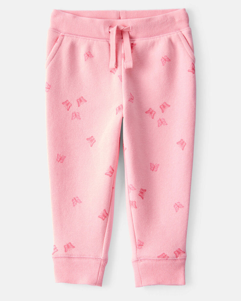 Baby Girl 2-Piece DayDream Fleece Butterfly Print Hooded Zip-Up Jacket & Joggers Set - Pink, image 5 of 7 slides