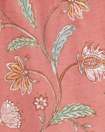 Toddler Wildflower Print Smocked Square Neck Top, 