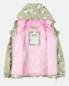 Toddler Girl Floral Print Windbreaker Jacket - Olive, image 2 of 3 slides