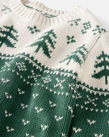 Toddler Organic Cotton Evergreen Fair Isle Sweater , 