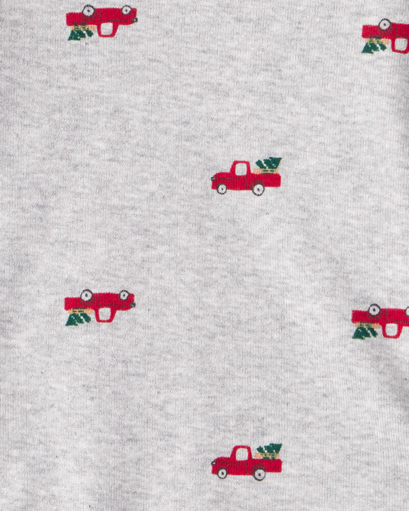 Baby Boy 3-Piece Christmas Tree & Truck Print Vest, Bodysuit & Pant Set - Red/Black/Grey, image 3 of 5 slides