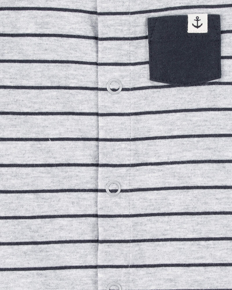 Baby Striped Snap-Up Romper, image 2 of 3 slides