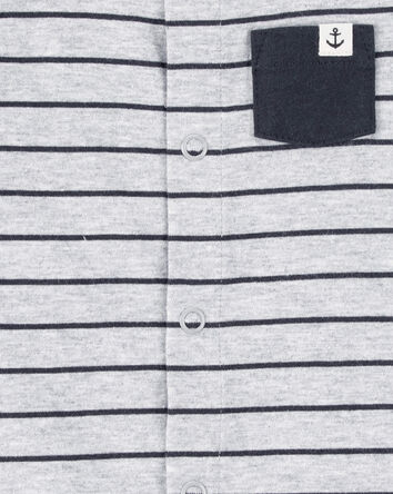 Baby Striped Snap-Up Romper, 