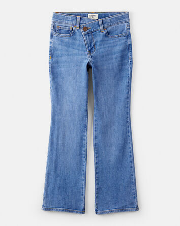 Girls Denim Bootcut Crossover Jeans - Blue, 