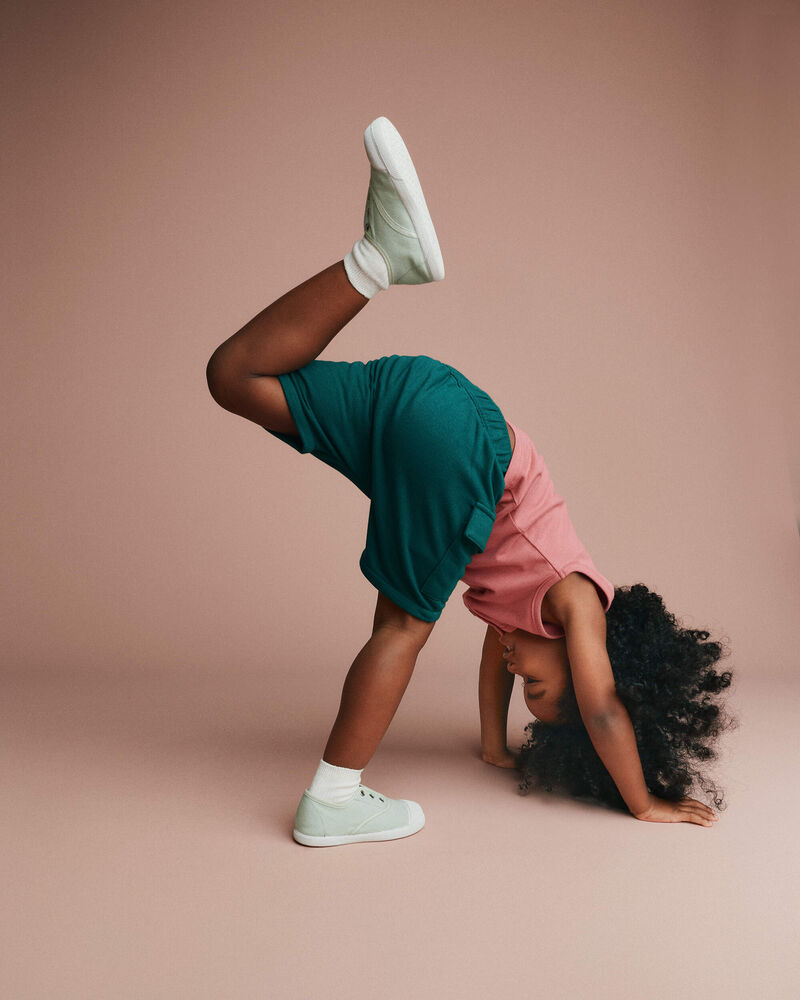 Toddler Boy French Terry Cargo Shorts - Green, image 4 of 6 slides