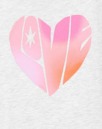 Girls Love Short-Sleeve Graphic Tee - Grey, 