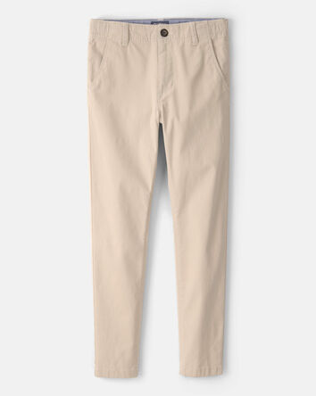 Boys Slim Tapered Chino Pants - Khaki, 