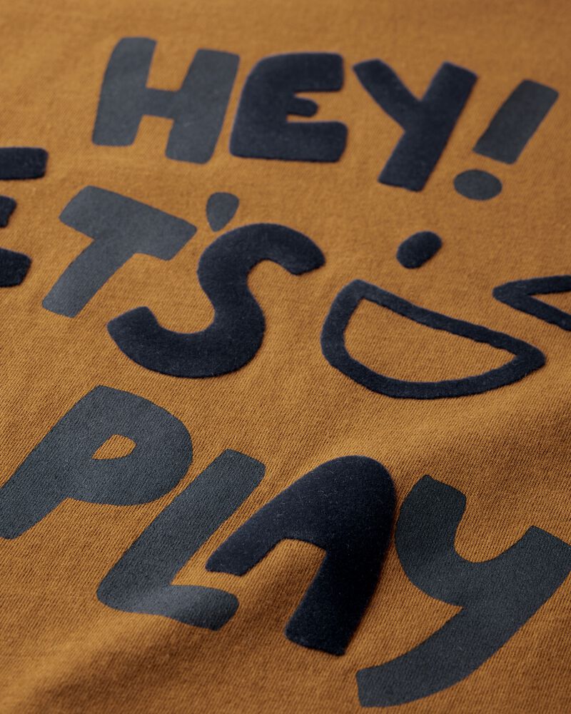 Toddler 'Hey! Let's Play' Long-Sleeve Graphic Tee - Cinnamon, image 7 of 7 slides