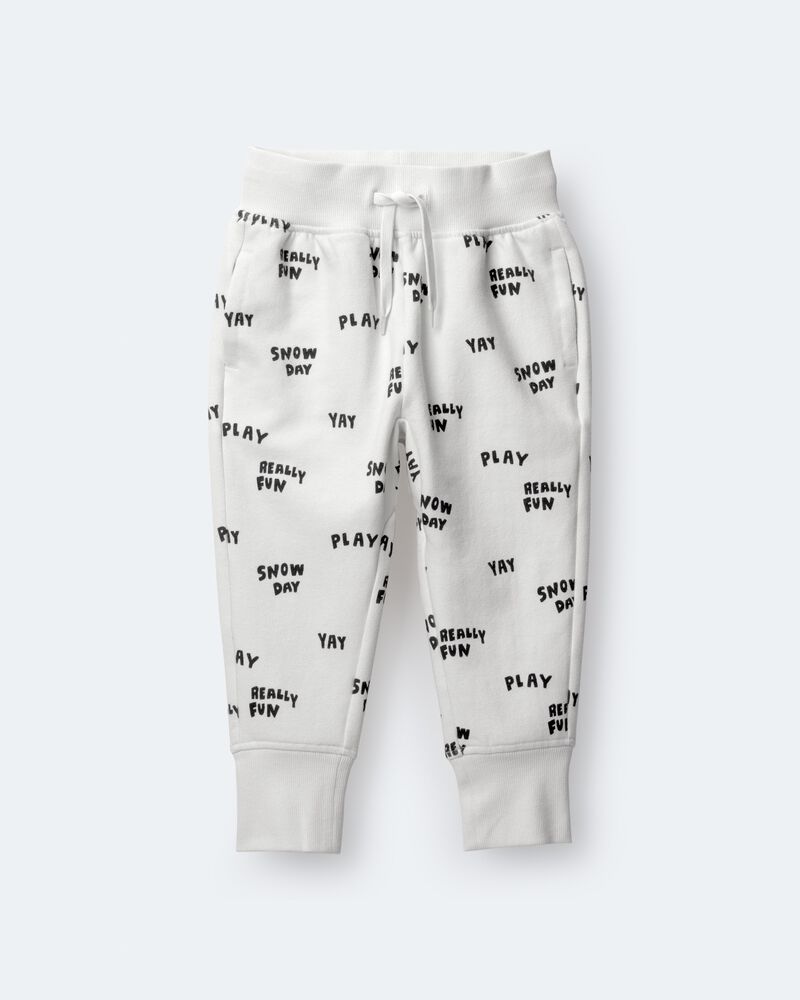 Toddler City Park&trade; Jogger Pant in Snow Day Print - Cream, image 2 of 7 slides